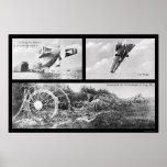 Zeppelin Dirigible Wreck 1908 Poster