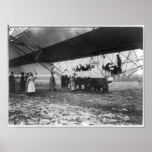 Zeppelin landing in presence of Count Zeppelin Posters