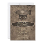 Zeppelin Steampunk Wedding Invitation