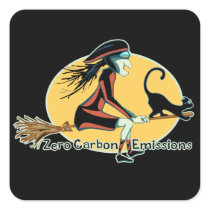 Zero Carbon Emissions Square Stickers