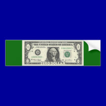 ZERO DOLLAR Bumper Sticker bumper stickers