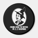 Zero to Witch 50's Style(B&W) Refrigerator Magnets