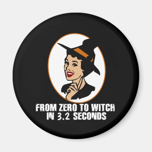 Zero to Witch 50's Style (Colour) Refrigerator Magnets