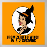 Zero to Witch 50's Style (Colour) Poster
