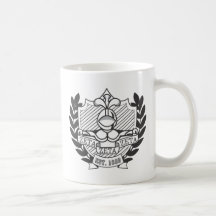 Zeta Zeta Zeta Fraternity Crest - B&W Coffee Mugs
