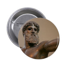 Zeus bronze statue in Athens Greece Button
