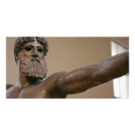 Zeus bronze statue in Athens Greece Custom Photo Card