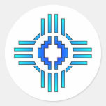 Zia Sun Sign Blue Sticker