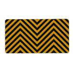 Zig Zag Hazard Striped Personalized Shipping Label