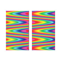 Zig Zag Psychedelic Rainbow Pattern Gallery Wrapped Canvas