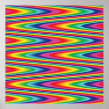 Zig Zag Psychedelic Rainbow Pattern Posters