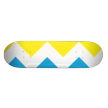 Zig Zag Yellow-Blue Custom Skate Board
