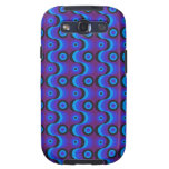 Zigzag curved lines and circles blue purple galaxy s3 covers