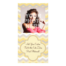 Zigzag jaune/gris de Chevron Photocarte Customisée
