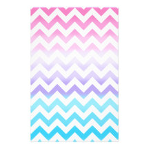 Zigzag Pastel Ombre Stationery Design