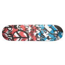 ZigZag  Pink-Aqua Skate Board