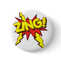 Zing, Zap, Pow!!! Pinback Button