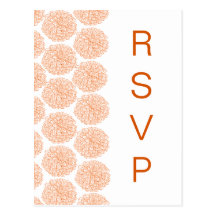 Zinnia Border RSVP Postcard, Tangerine