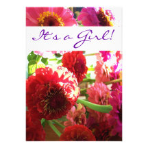 Zinnias Baby Shower Invitation