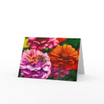 Zinnias with worker bee c cards