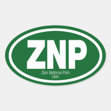 Zion National Park Oval Stickers