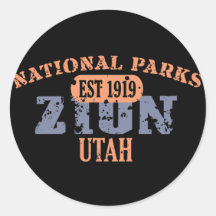 Zion National Park Round Stickers