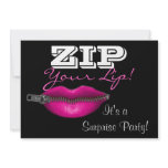 ZIP your lip surprise party invite hot pink lips