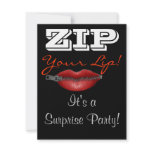 ZIP your lip surprise party invite