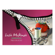 "Zipper" - Sewing, Dressmaker, Seamstress, Tailor Business Cards
