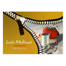 "Zipper" - Sewing, Dressmaker, Seamstress, Tailor Business Card