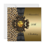 Zizzago Leopard gold Animal 30th Birthday Invite