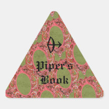 Zodiac and Steampunk Marbling Book Plate - Triangle Stickers