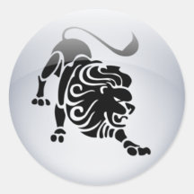Zodiac Leo Round Stickers