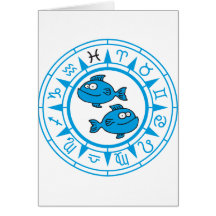 zodiac pisces grußkarte