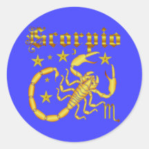 Zodiac Scorpio-Design-1 View Below Hints Round Stickers