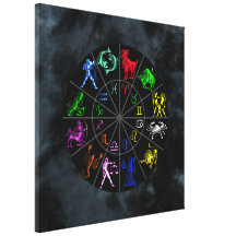 Zodiac signs together gallery wrapped canvas