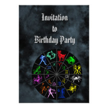 Zodiac signs together personalized invitation