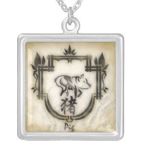 zodiaque chinois le Cochon / Chinese zodiac Pig Necklaces