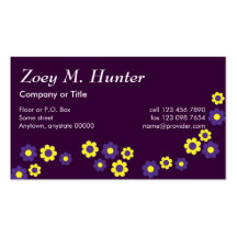 Zoey in Flores Purple Business Card Template
