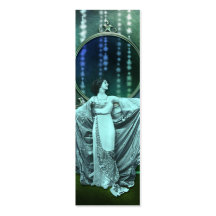 Zohara: Art Deco Woman in Aqua & Green Business Card Templates