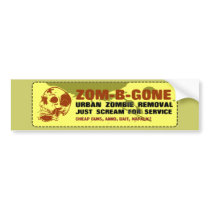 Zom-B-Gone Urban Zombie Removal Bumper Stickers