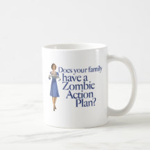 Zombie Action Plan Vintage Style Mugs