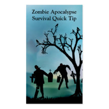 Zombie Apocalypse Quick Tip Card Business Cards