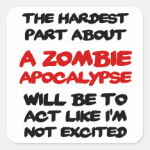 Zombie Apocalypse Square Stickers