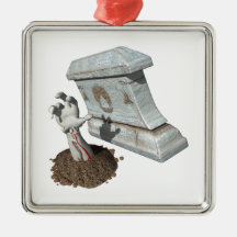 Zombie Arm Grave Christmas Ornaments
