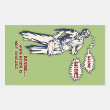 Zombie - Bacon Rectangle Stickers