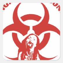 Zombie Bio-hazard Contagion Square Stickers