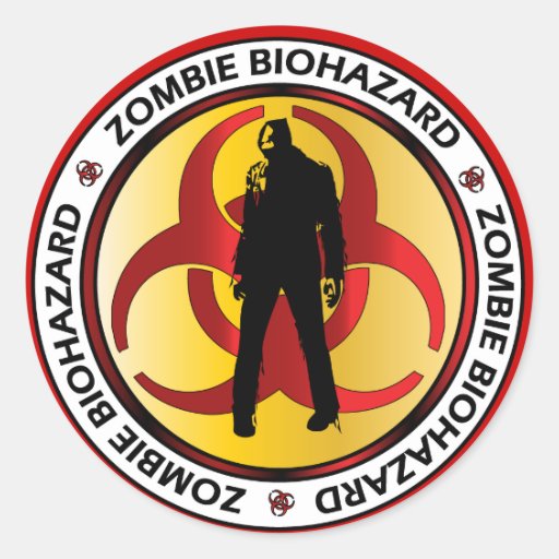 Zombie Biohazard Waste Round Stickers