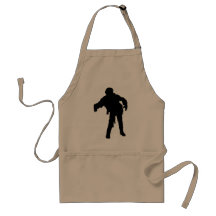 Zombie Black Silhouette Apron