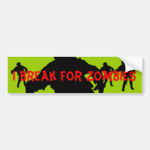 Zombie Black Silhouette Bumper Stickers